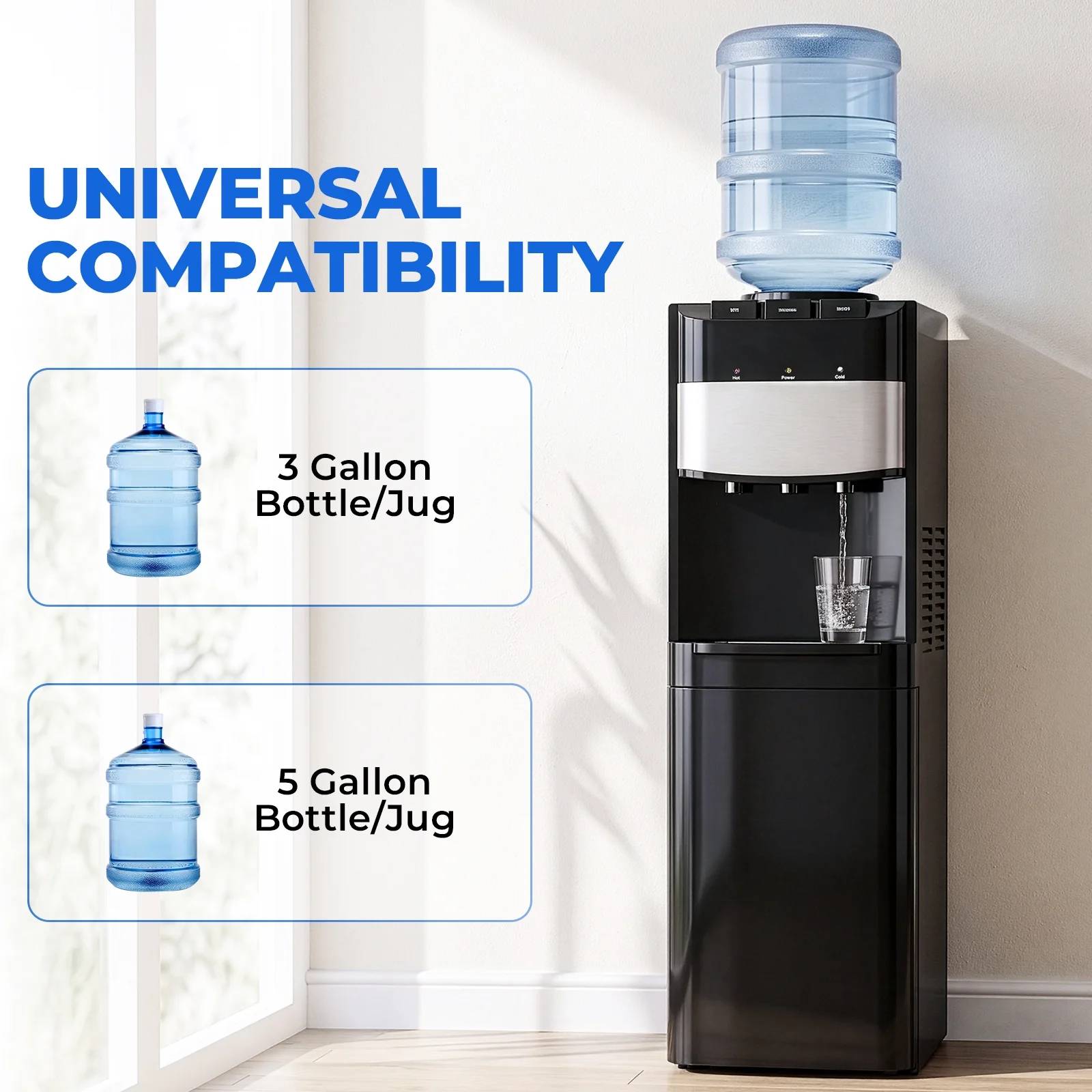 UNIVERSAL COMPATIBILITY

3 Gallon Bottle/Jug

5 Gallon Bottle/Jug