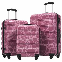 LOVMOR - 3-Piece Hardshell Luggage Set 20/24/28" TSA - Pink Purple