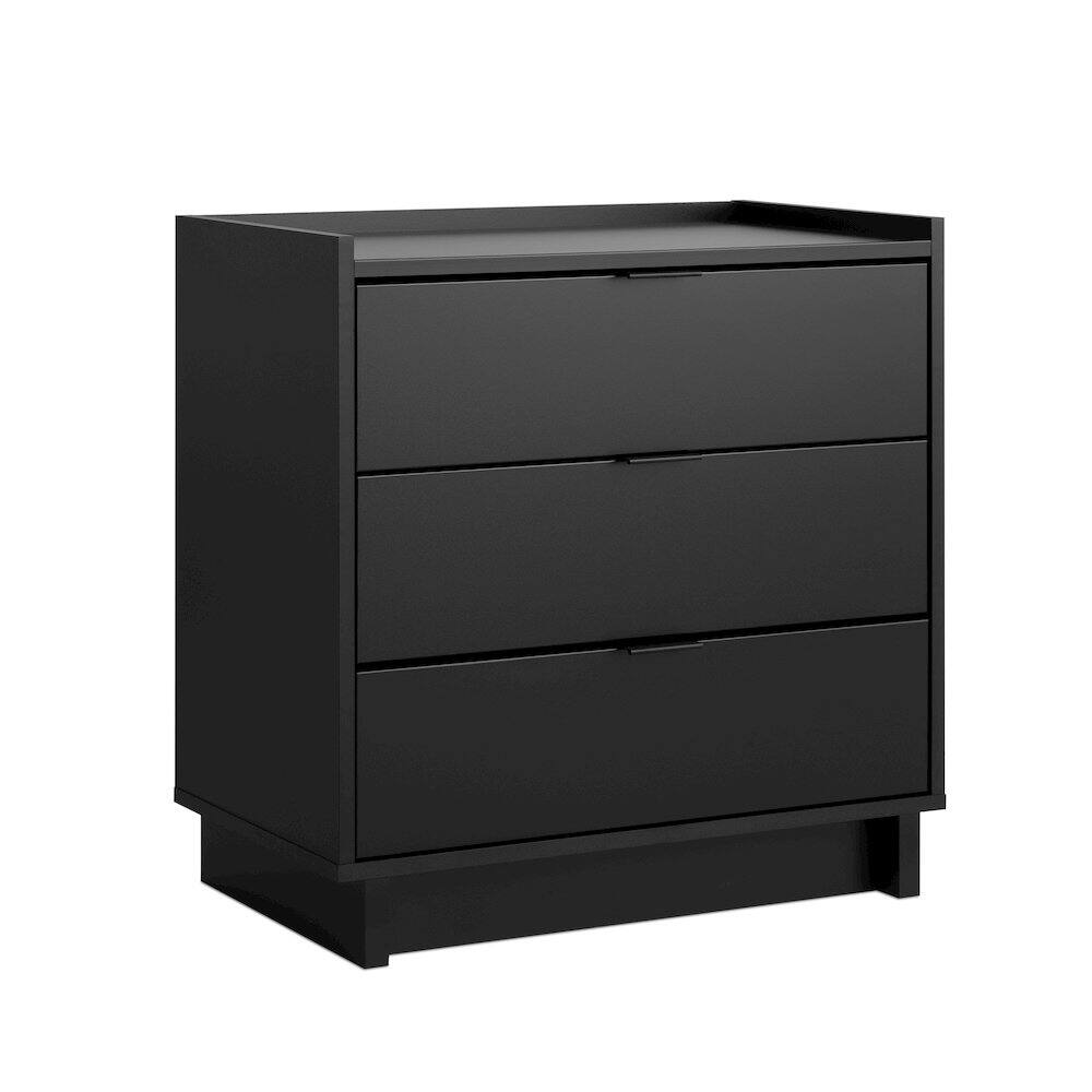Angle. Prepac - Simply Modern Black 3 Drawer 26.5" W Nightstand - Black.
