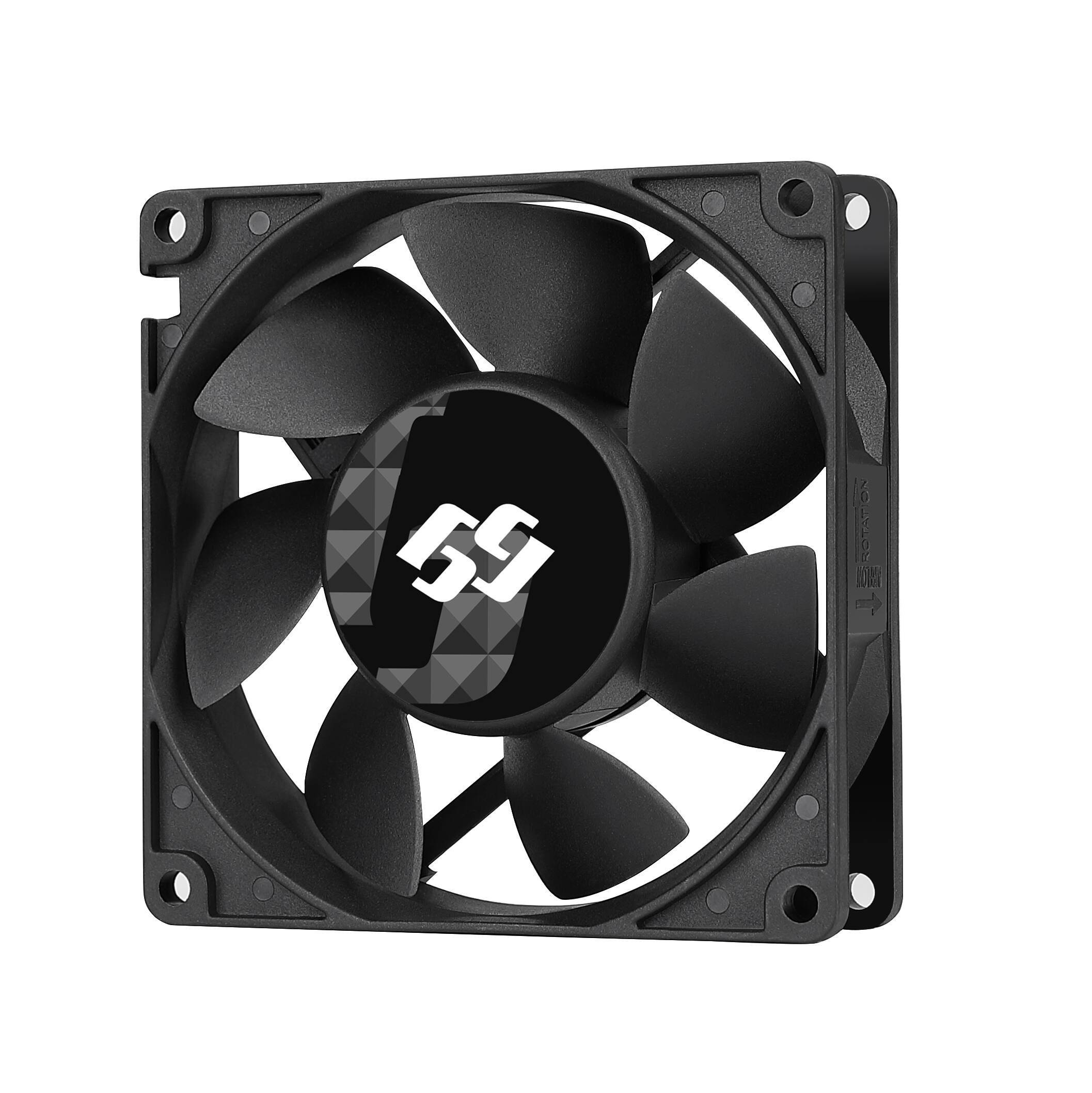 Angle. Bluegears - b-BlasterPWM 90mm 2Ball PWM High Speed fan ranging 1200 to 5000 RPM with 118 CFM. UL, CE, FCC, RoHS, REACH Certified - Black.