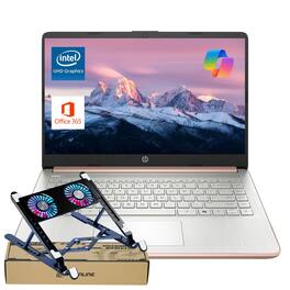 HP - 14" HD Laptop - Intel Dual Core Processor, 4GB RAM - 64GB eMMC - 1 Year Office 365 & Copilot - PCO Laptop Cooler - Rose
