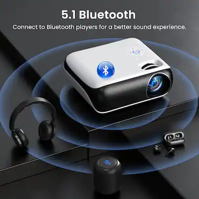 HOPVISION Projecteur 4K Supporté, Mini Projecteur Bluetooth 5.1 Home HOPVISION Projecteur 4K Supporté, Mini Projecteur Bluetooth 5.1 Home