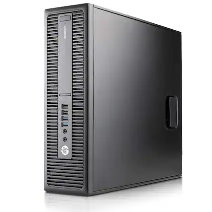 Front. HP - HP ProDesk 600 G2 SFF Desktop PC, Intel i5-6500 up to 3.6GHz, 16GB DDR4 RAM, 256GB SSD, WiFi, Keyboard&Mouse, Win11 Pro - Black.