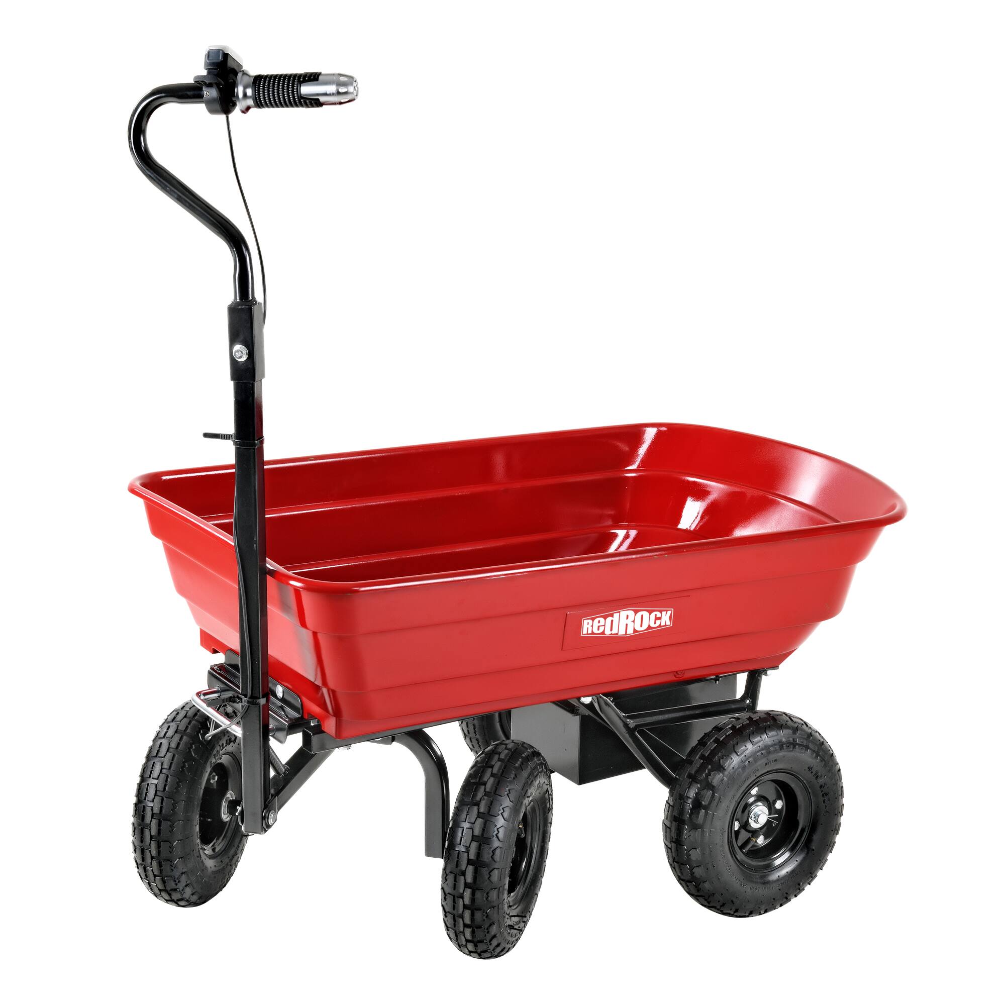 Angle. COWLOWN - 24V 180W Electric 4 Wheel Garden Cart 264 lb 75L 26 cu ft Black Red - Black Red.