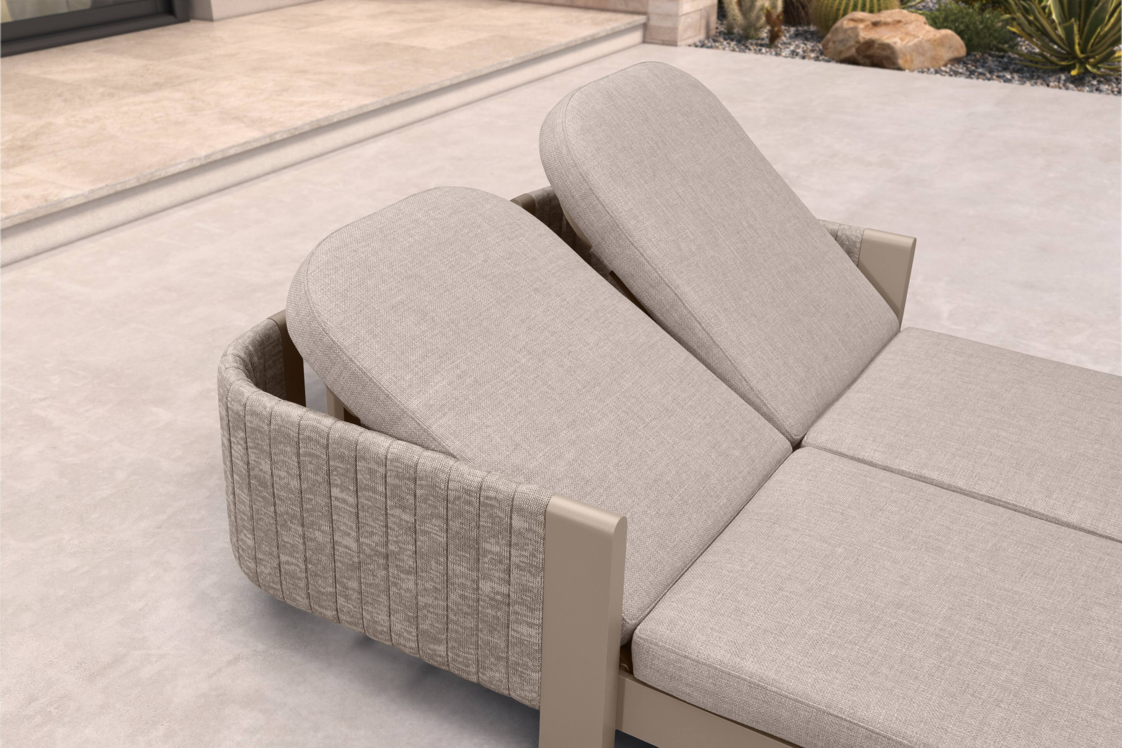 Alt View 4. PURPLE LEAF - Outdoor 2-Person Chaise Lounge with Cushions Patio Sun Chair Adjustable Backrest Reclining Chair for Poolside - Beight & Couple Chaise-Olefin.