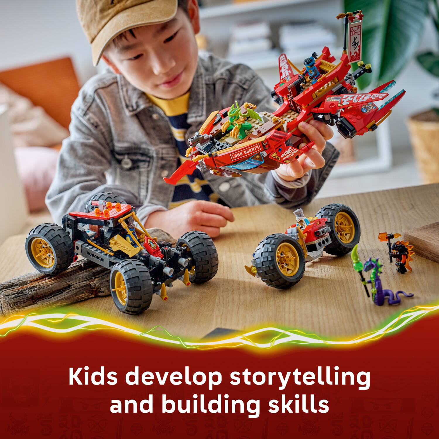 Kids develop storytelling and building skills