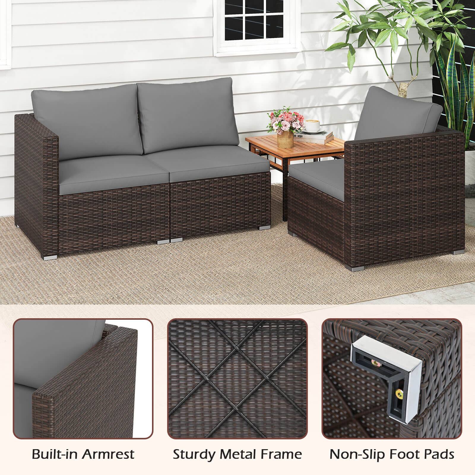 Built-in Armrest  
Sturdy Metal Frame  
Non-Slip Foot Pads