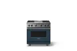 Viking - 5.1 Cu. Ft. 36"W Freestanding Gas Sealed 4 Burner Range with Griddle - Squall - Front_Zoom