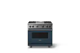 Viking - 5.1 Cu. Ft. 36"W Freestanding LP Gas Sealed 4 Burner Range with Griddle - Squall