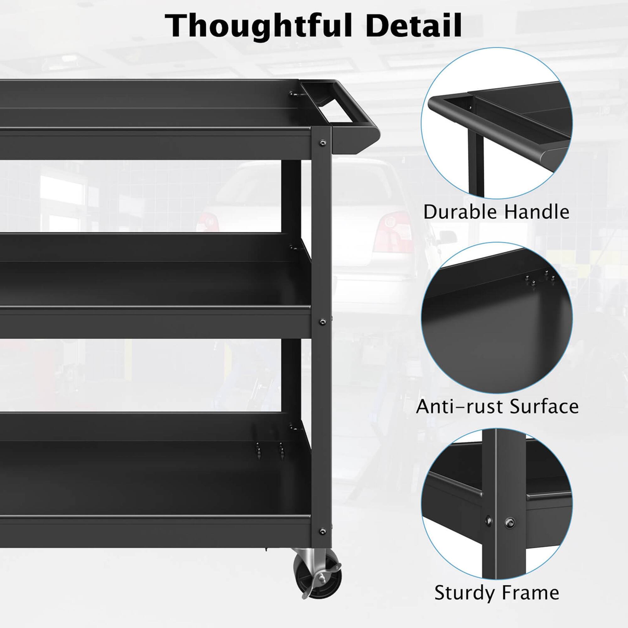 Thoughtful Detail  
- Durable Handle  
- Anti-rust Surface  
- Sturdy Frame