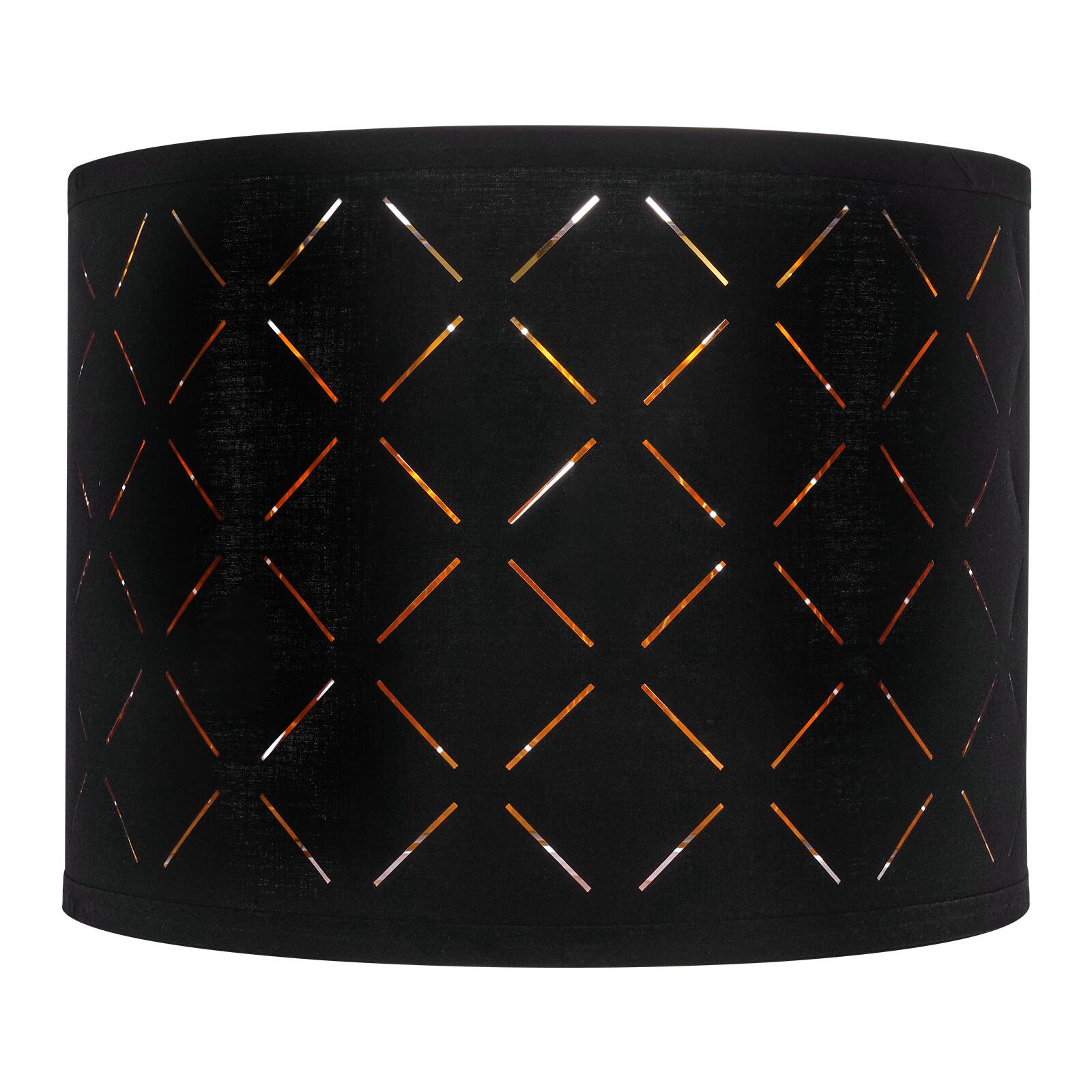 Alt View 5. VEVOR - Drum Lamp Shade 2 Set, 13 in Top x 13 in Bottom x 10 in High, Medium Drum Lampshade with Harp, Replacement Lamp Shade - Black.