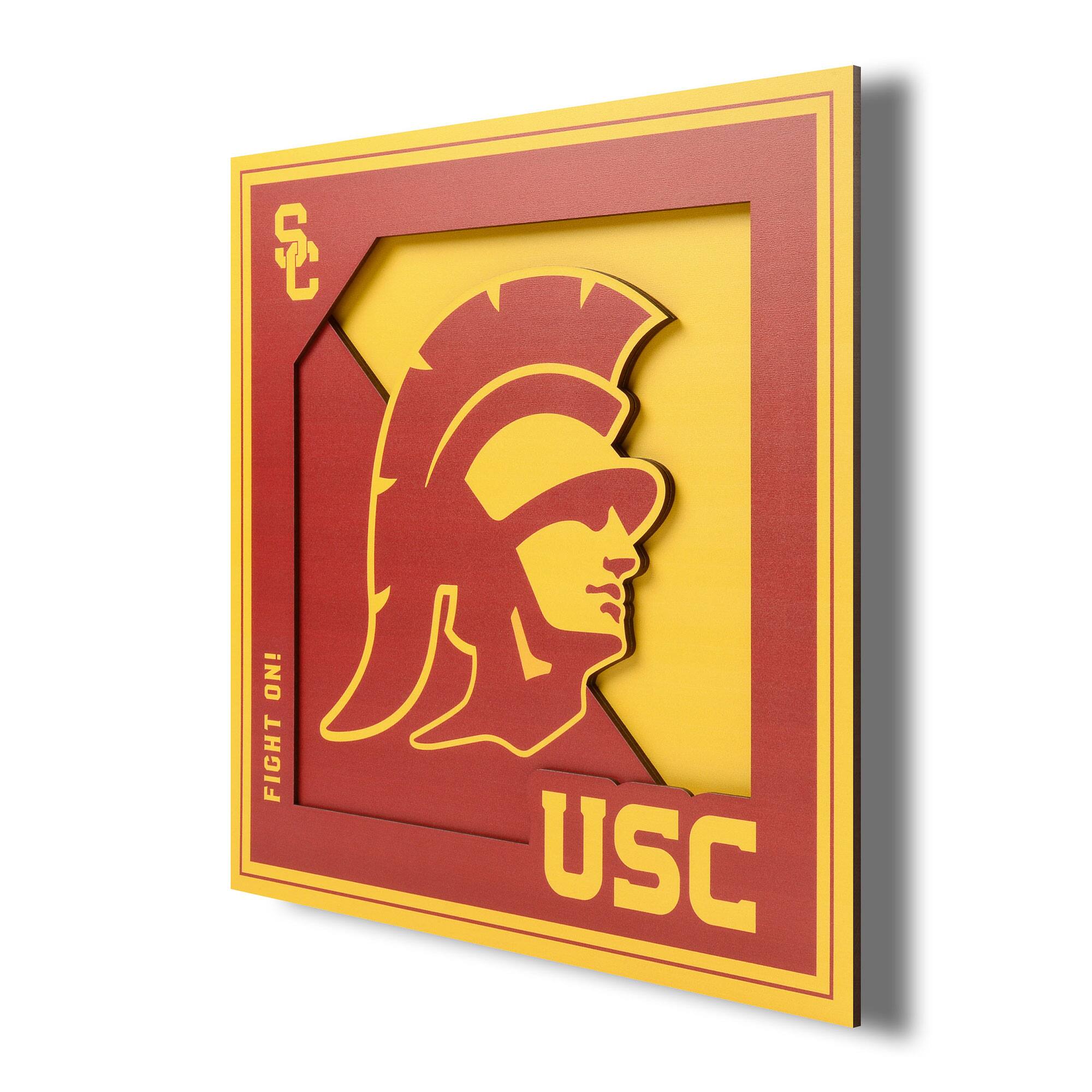 YouTheFan - USC Trojans 12'' x 12'' 3D Logo Wall Art - Multicolor