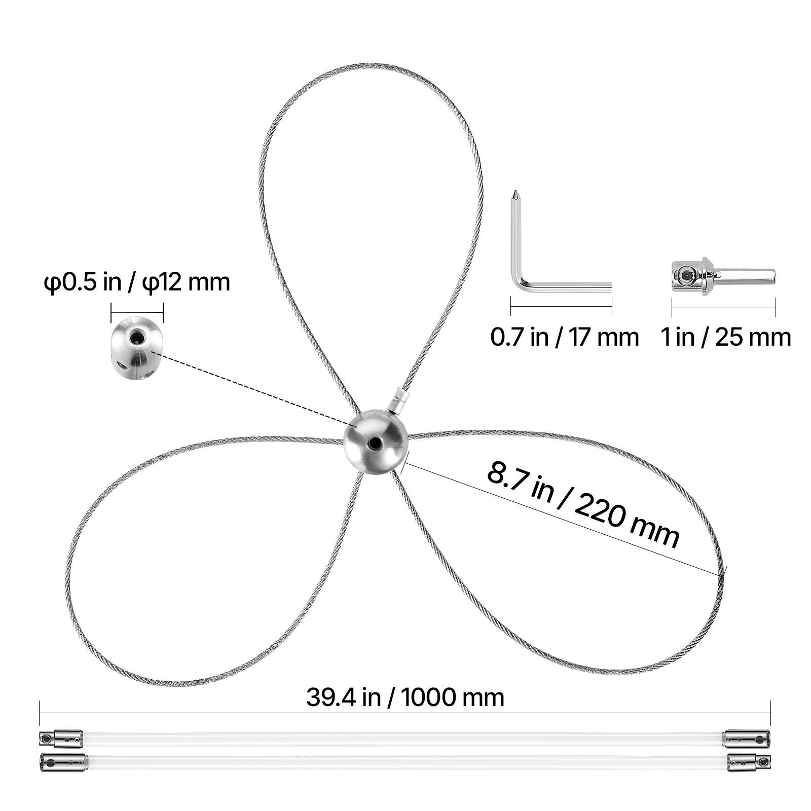 - 0.5 in / 12 mm
- 0.7 in / 17 mm
- 1 in / 25 mm
- 8.7 in / 220 mm
- 39.4 in / 1000 mm