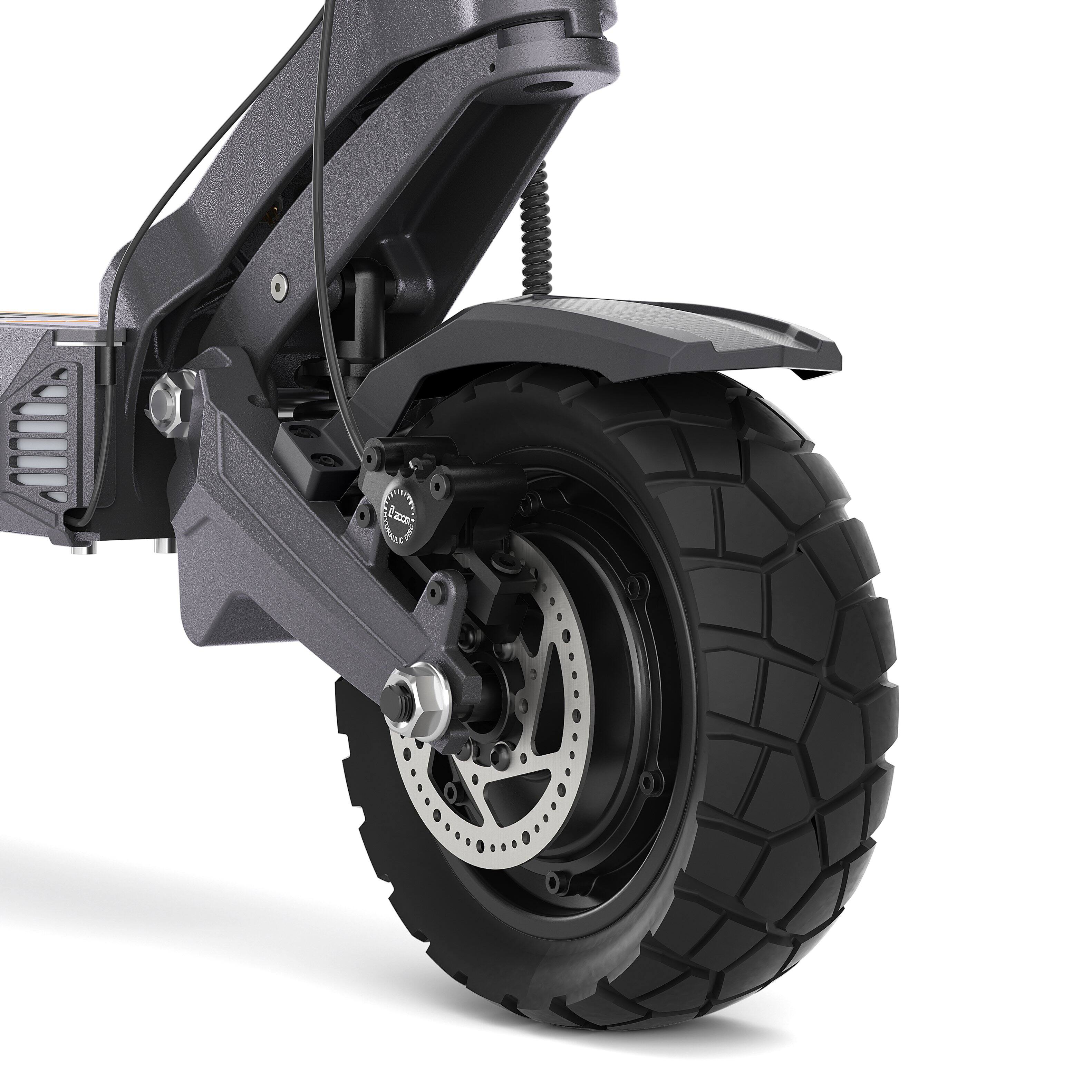 Alt View 10. Ausom - DT2 Pro Foldable Electric Scooter w/ 71 mi Max Operating Range & 42 mph Max Speed, Dual 1100W Motors, 3 Speed Modes - Gray & Yellow.