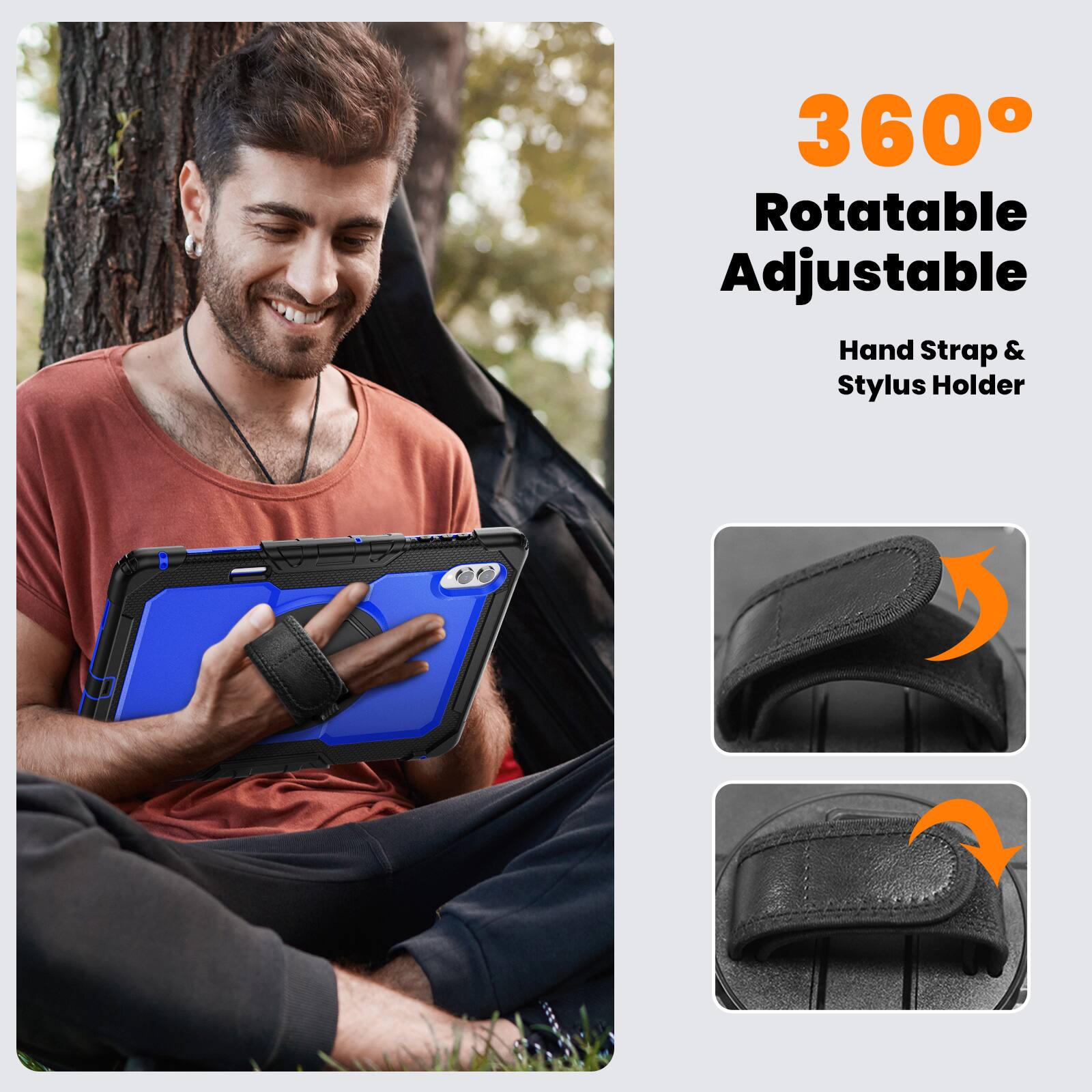 360° Rotatable Adjustable Hand Strap & Stylus Holder