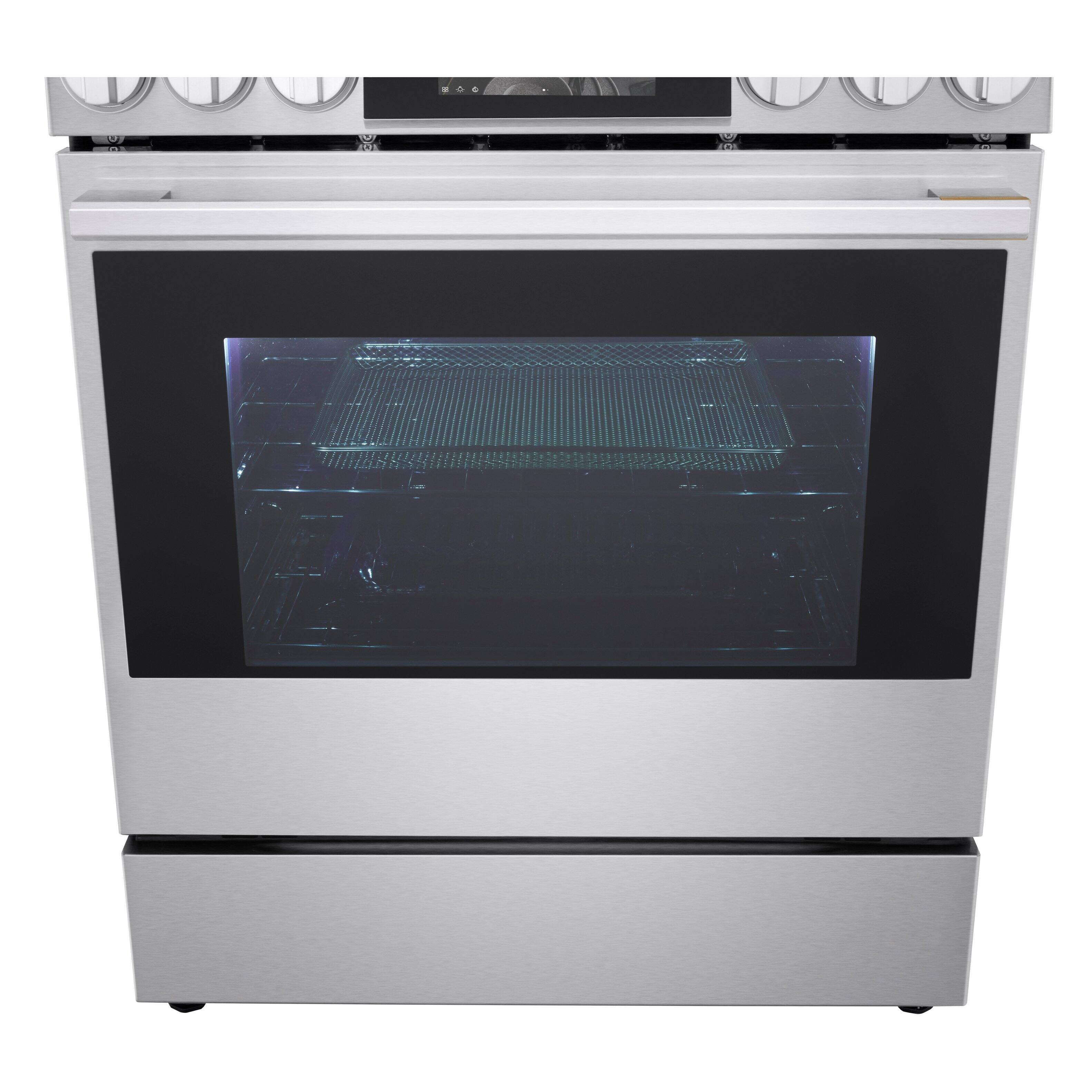 Alt View 19. LG - SIGNATURE 6.3 Cu. Ft. Slide-In Gas True Convection Range with EasyClean, Color LCD Display and Smart AI Gourmet Camera - PrintProof Stainless Steel.
