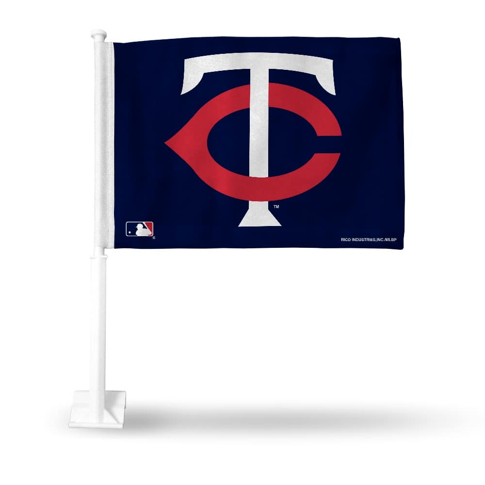 Rico Industries - Minnesota Baseball Twins 14" x 19" inch Double (2) Sided Window Mount Car Flag - Multi