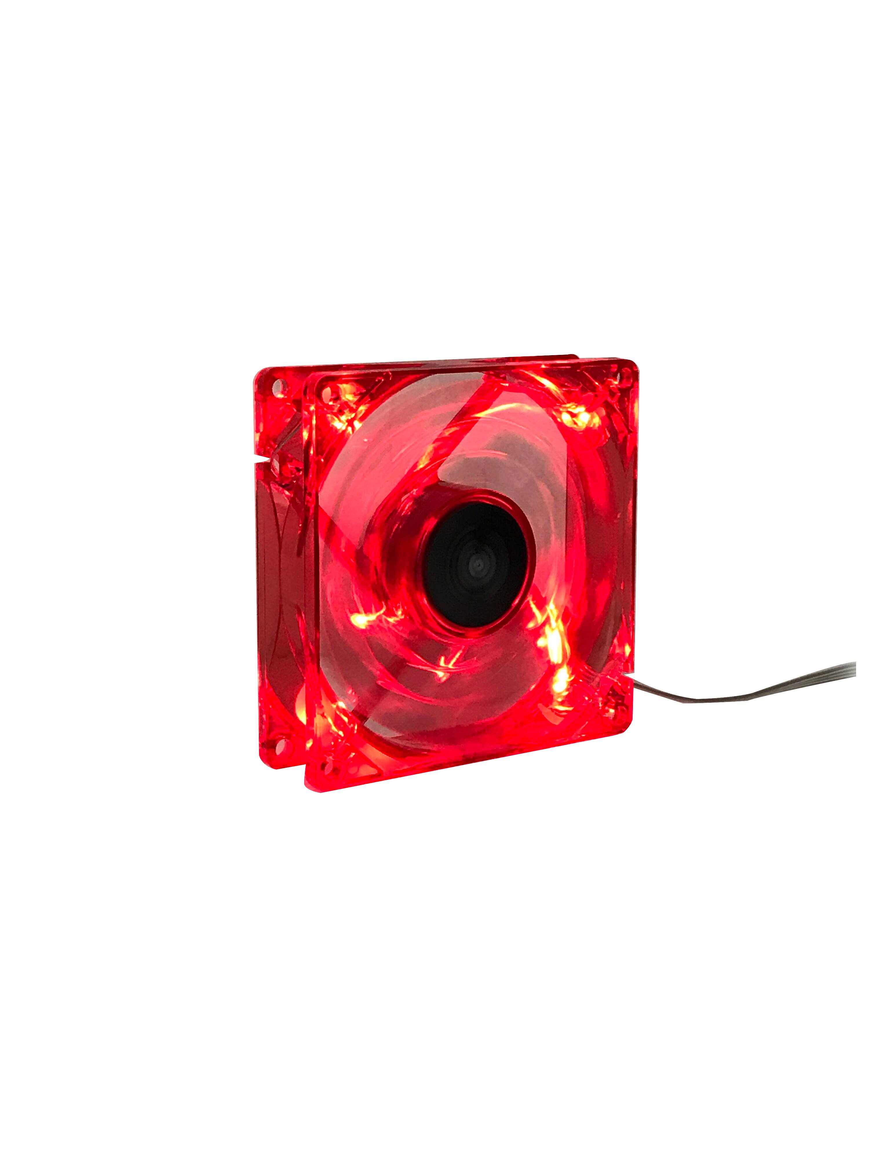 Angle. Bluegears - b-PWM 80mm Red, Speed range 500-4000 RPM, Airflow at 78 CFM, 2 ball bearing, 4 pins PWM fan - Red.