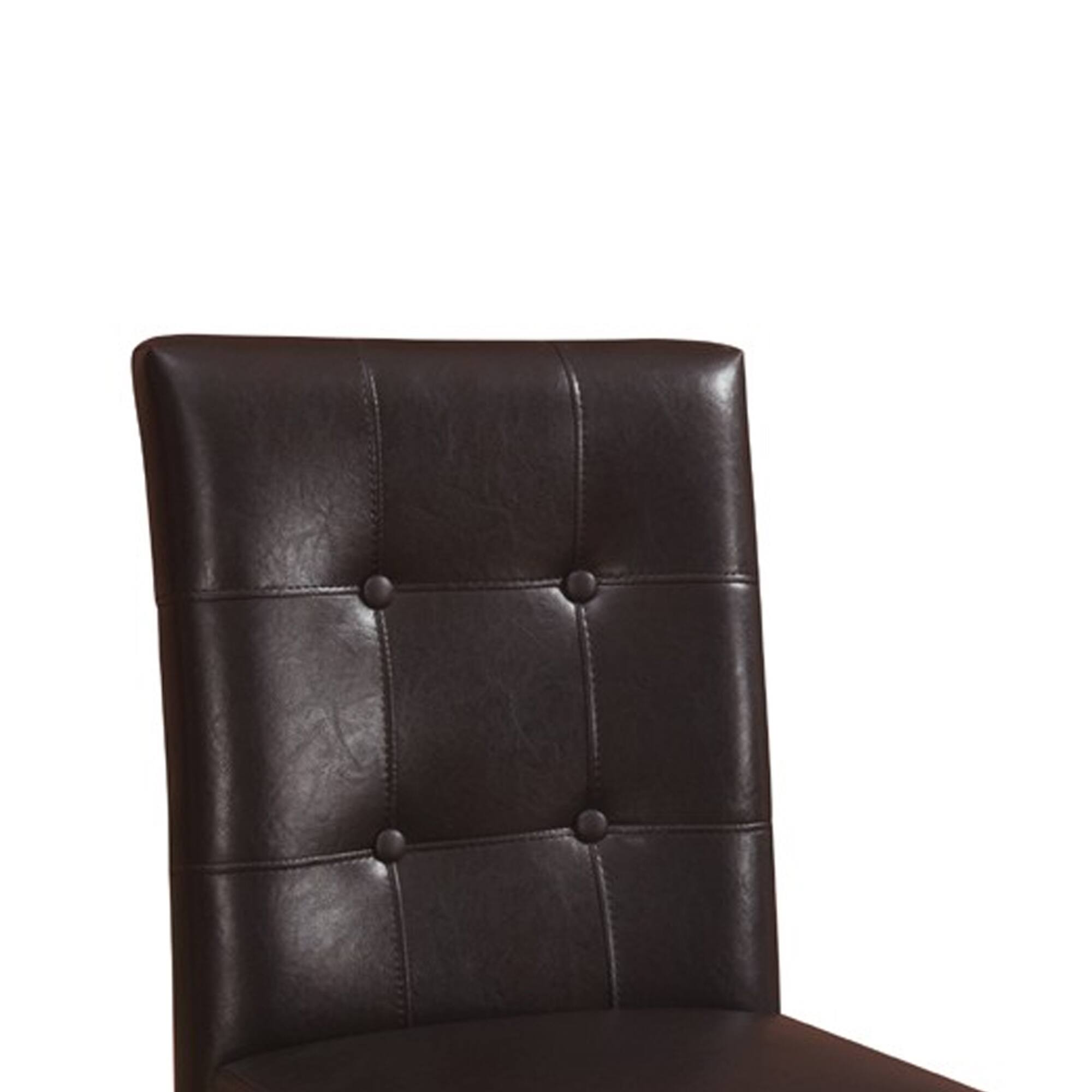 Alt View 1. Manhattan Lane - Wooden height chair With Button Tufted Back Set Of 2 Brown - Brown.