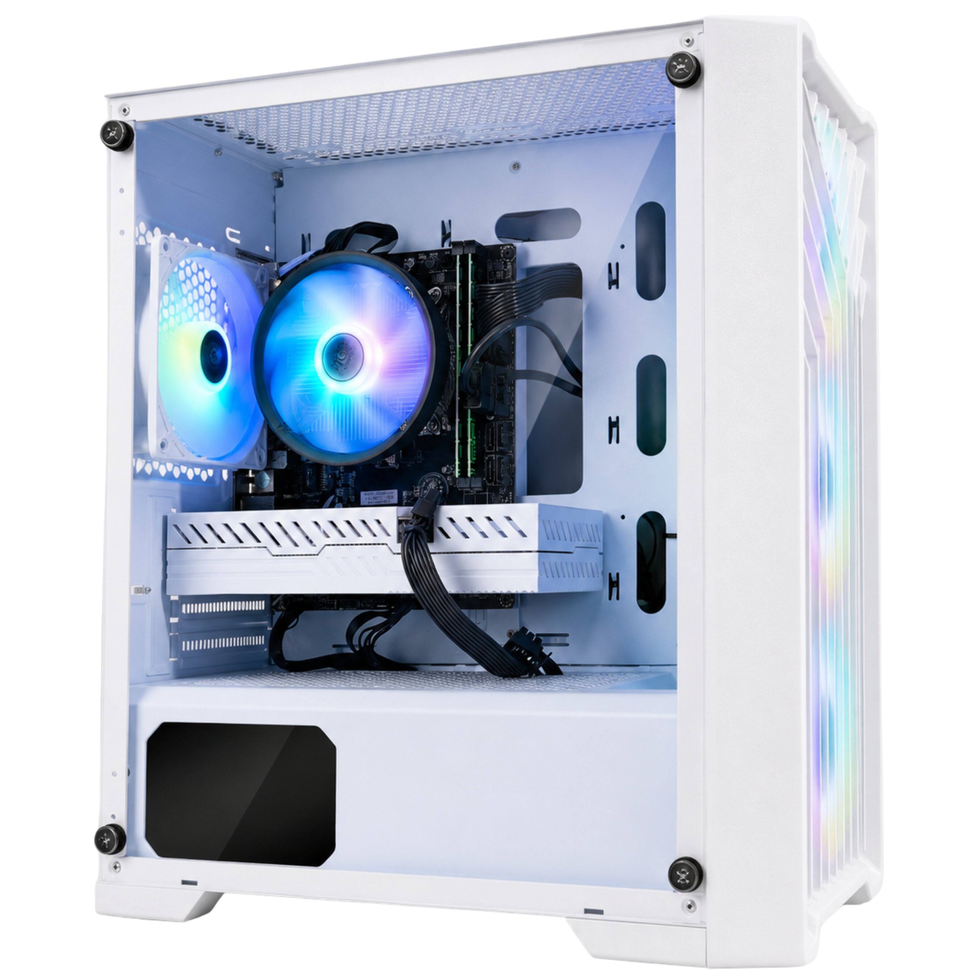 Alt View 7. Blackout Computers - Eclipse V3 - Gaming Desktop - Intel 12th Gen CPU - AMD RX 580 8G - 16GB DDR5 RAM - 1TB M.2 SSD - Windows 11 Pro - RGB VR - Matte White.