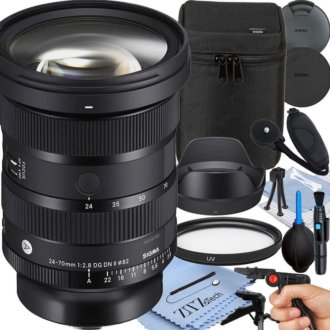 Sigma - 24-70mm f/2.8 DG DN II Art Lens Sony E Mount Bundle + UV Filter + ZeeTech Accessory Bundle - Black
