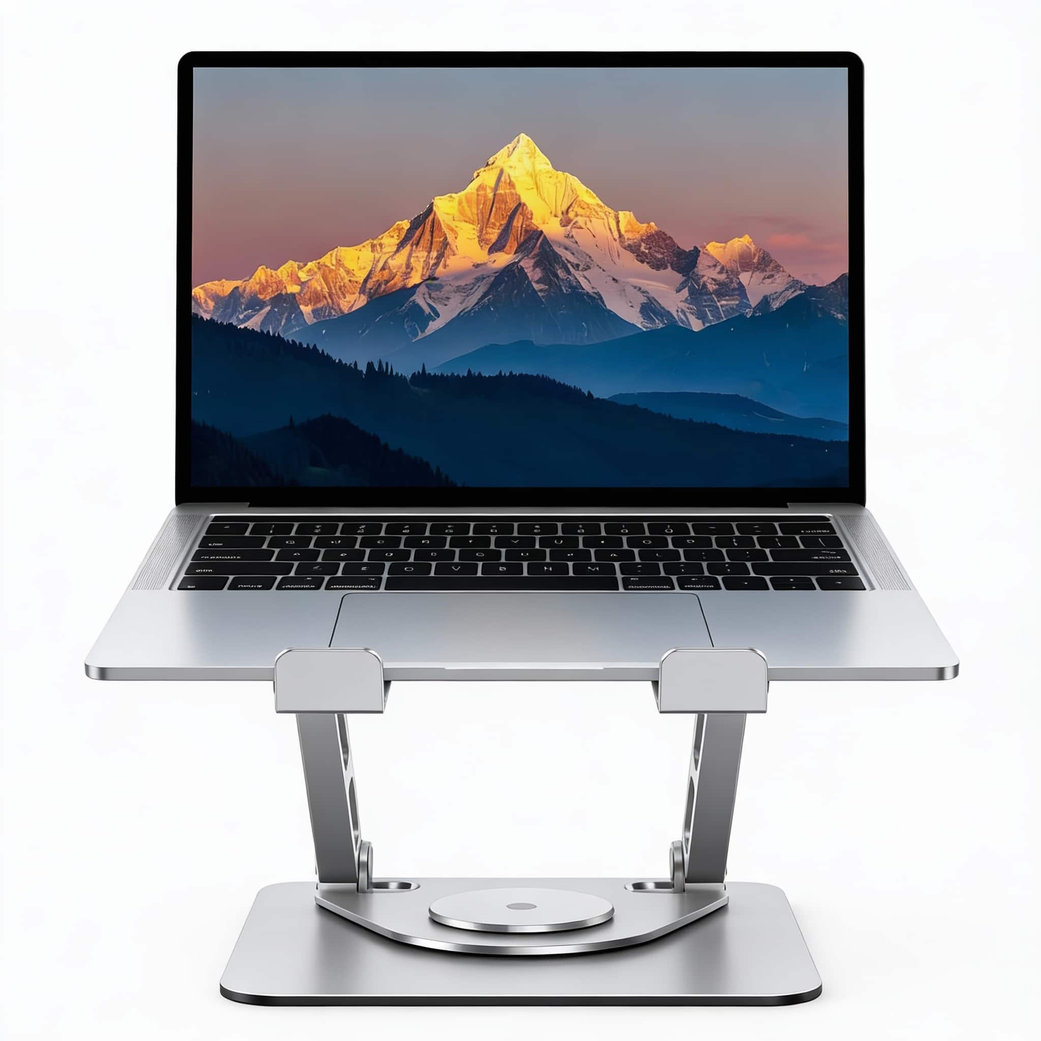 Frangdom - 360° Rotating Dual-Bar Laptop Stand Ergonomic Adjustable Riser - Gray