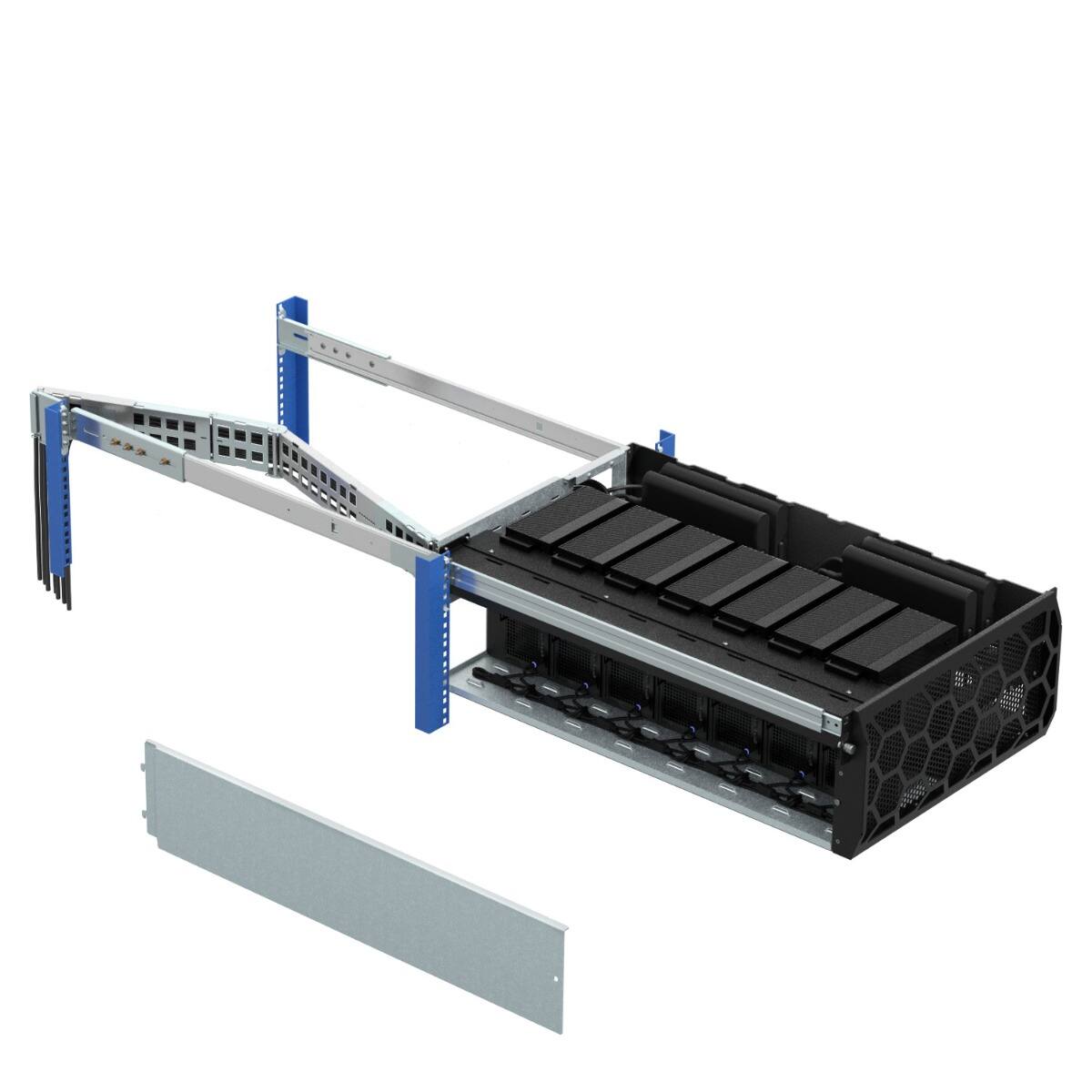 Alt View 2. RackSolutions - RackSolutions 5U HyperShelf for 7 Dell Precision 3280 Compact Workstation - Black.