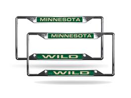 Rico Industries - Minnesota Wild NHL (Set of 2) All Corner EZ View Chrome Metal Laser Cut License Plate Frames - Multi
