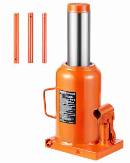 VEVOR - Hydraulic Bottle Jack, 50 Ton/110231 lbs Welded Bottle Jack with 11''-17.32'' Lifting Range & 3-Section Long Handle - Orange
