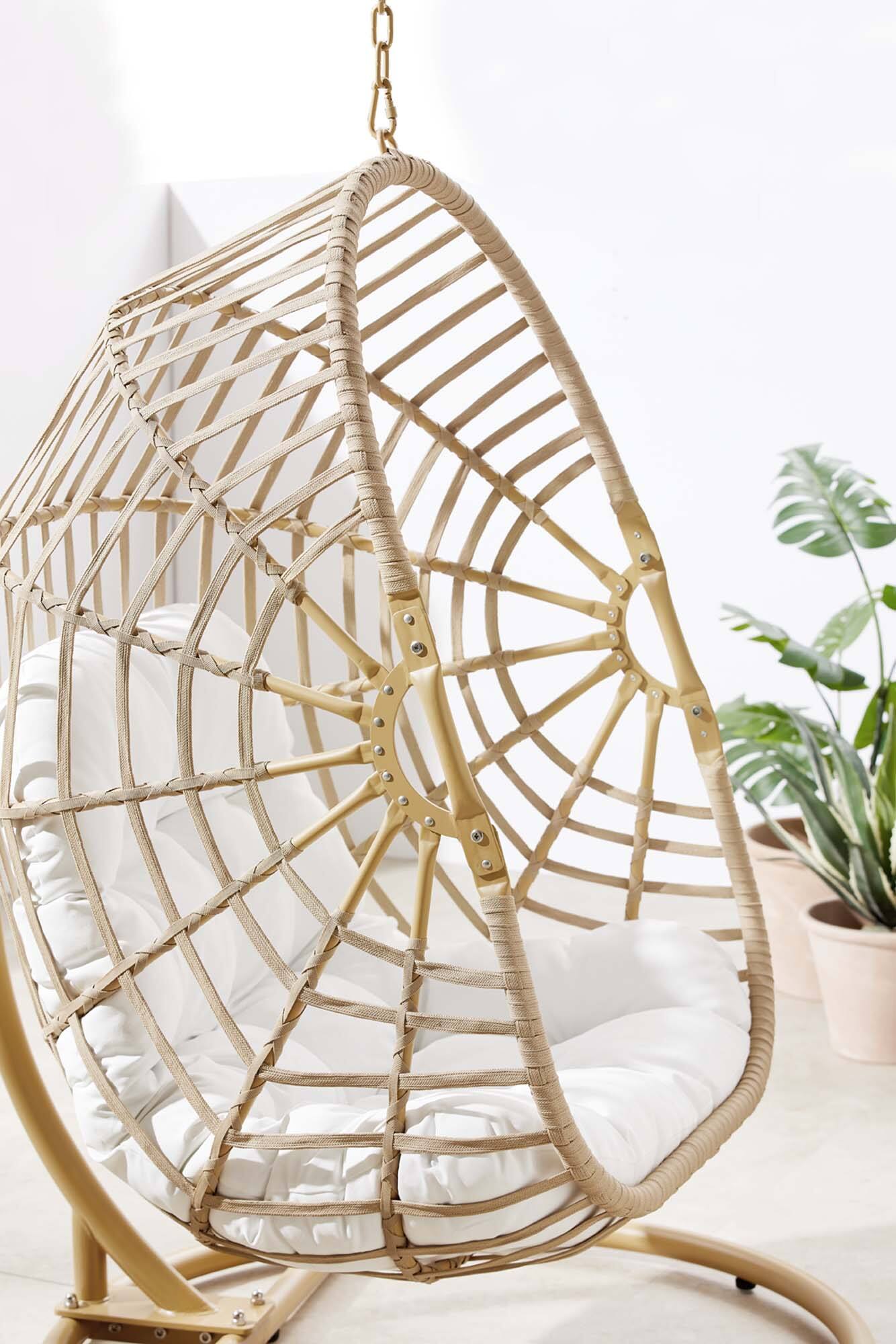 Alt View 2. Modway - Amalie Wicker Rattan Outdoor Patio Rattan Swing Chair by Modway - Natural White.