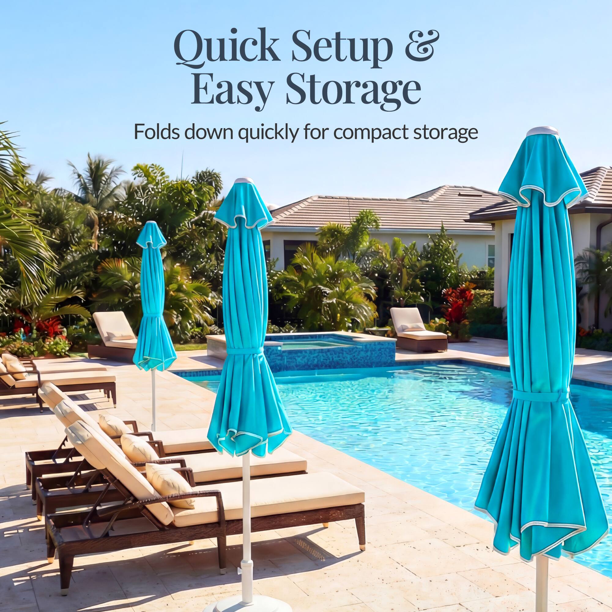 Quick Setup & Easy Storage  
Folds down quickly for compact storage