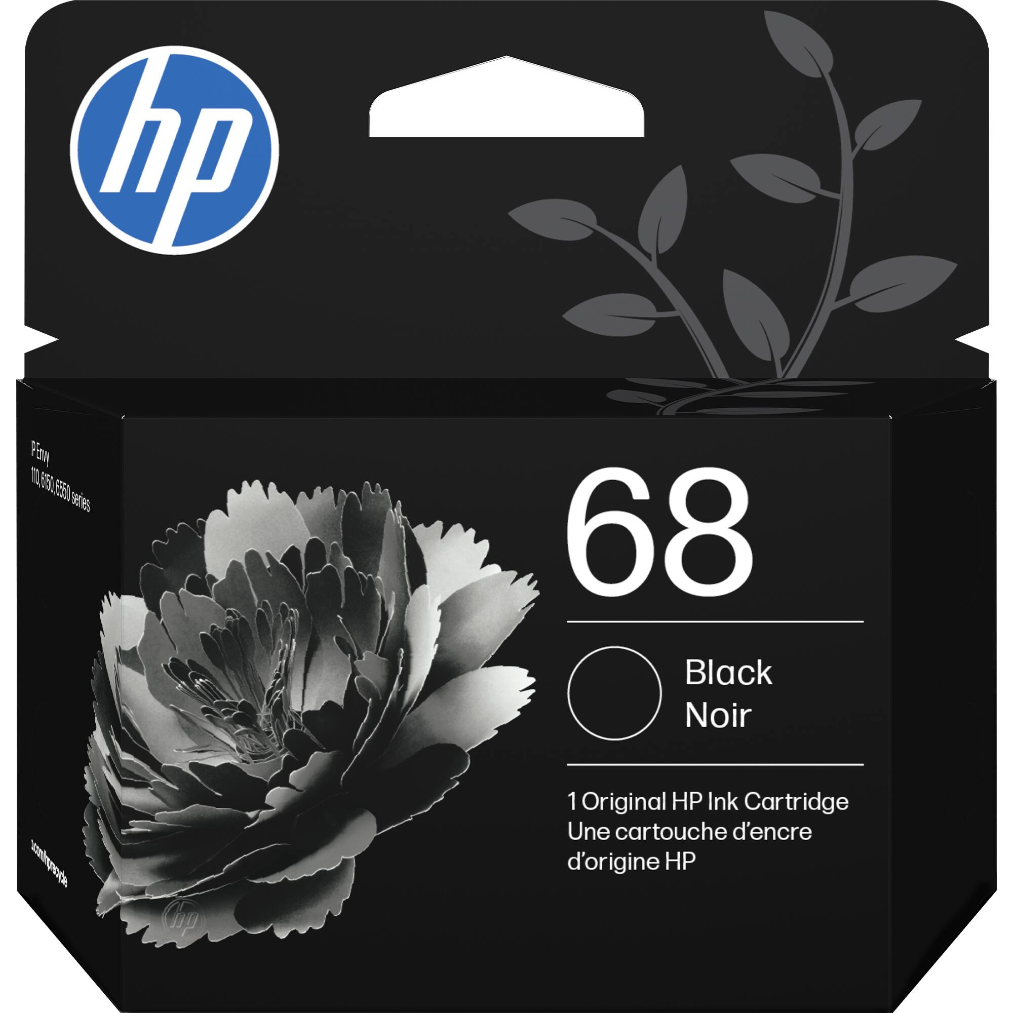 hp 68 Black Noir - 1 Original HP Ink Cartridge Une cartouche d'encre d'origine HP