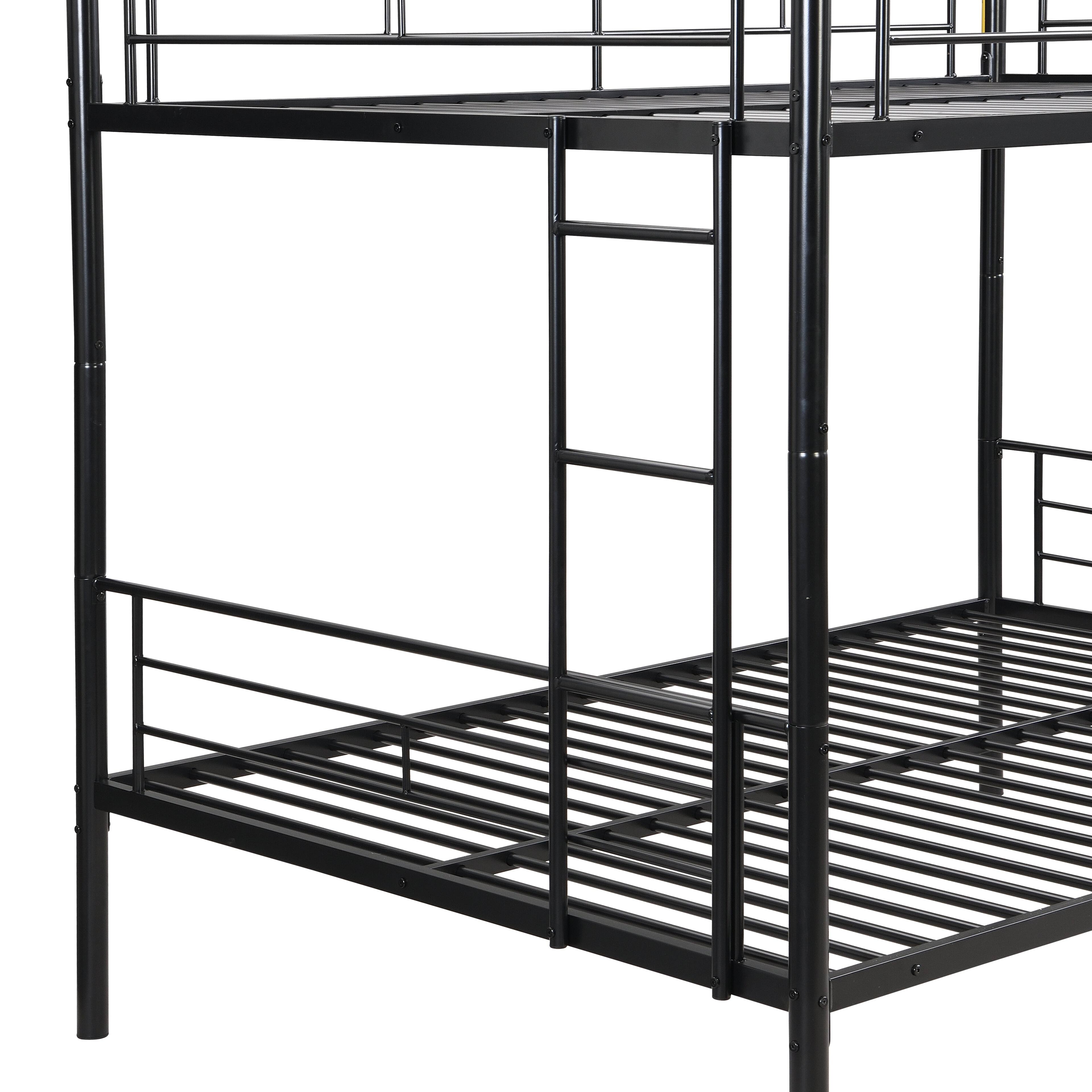 Alt View 8. Boyel Living - Full Over Full Metal Bunk Bed with Trundle – No Box Spring Needed - Black.