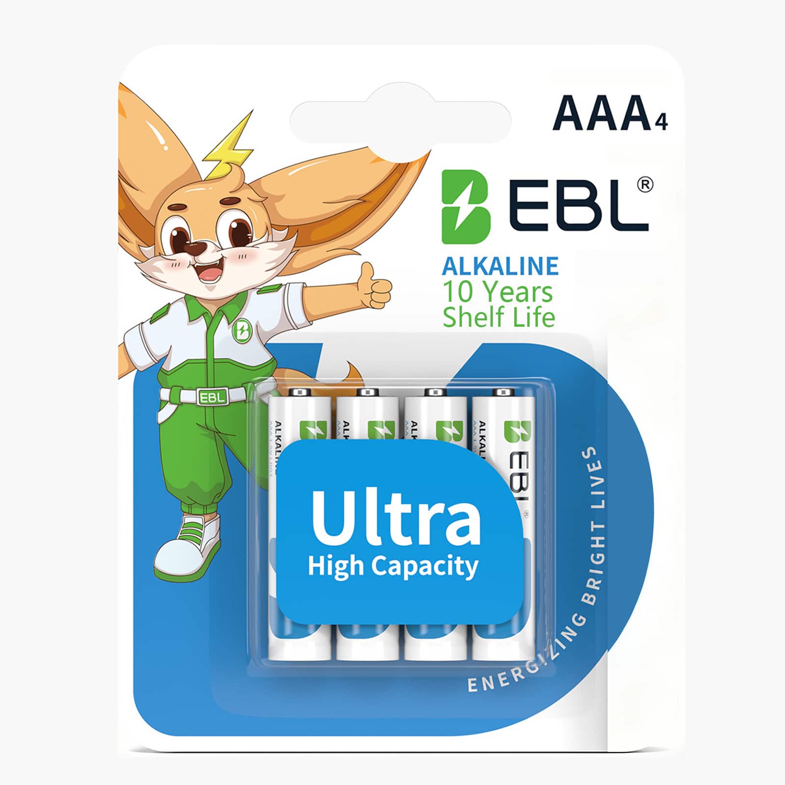 EBL - Ultra High Capacity Energy AAA Batteries 1.5V Triple A Alkaline Battery 10 Years Shelf Life 0 Leakage Safe No Hg No Cd.