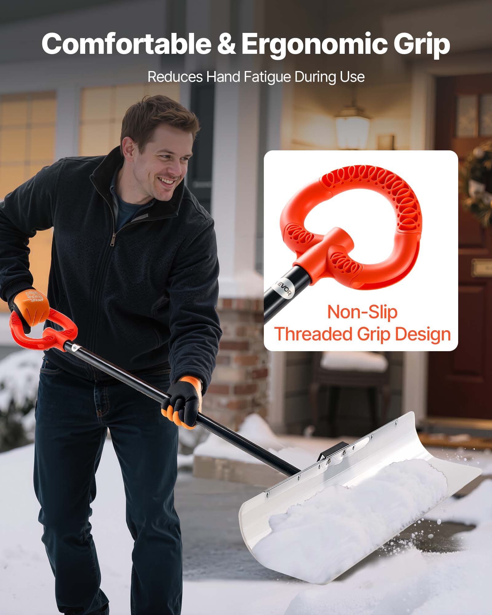 Comfortable & Ergonomic Grip  
Reduces Hand Fatigue During Use  

Non-Slip Threaded Grip Design