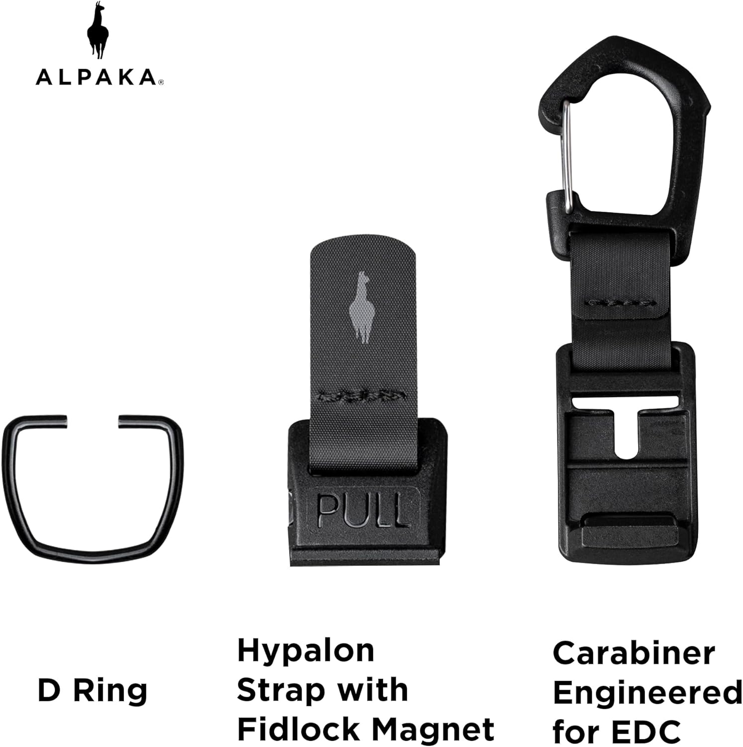 ALPAKA C PULL Hypalon Carabiner D Ring Strap with Engineered Fidlock Magnet for EDC