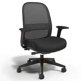 Workplace 2.0 - Workplace2.0™ Bedford Ergonomic Fabric/Mesh Swivel Task Chair, (UN60991) - Black