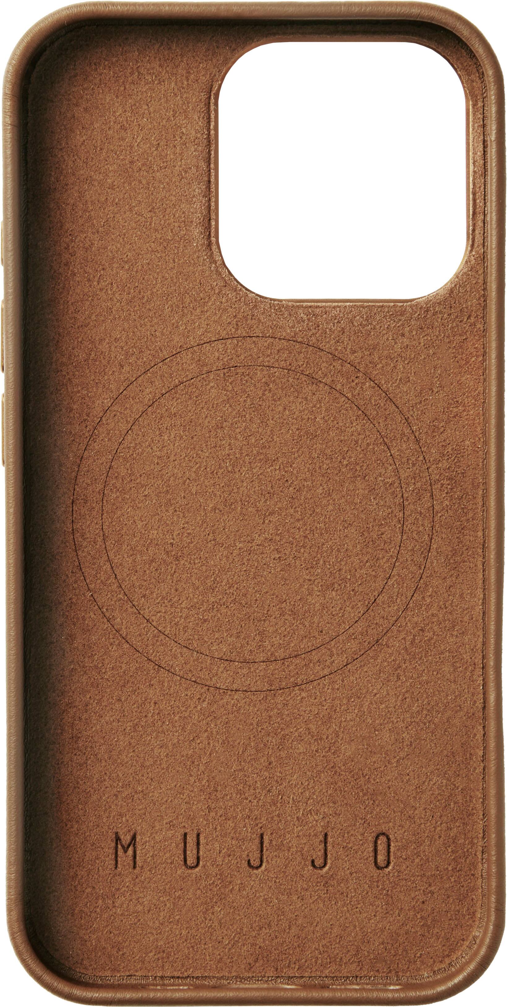 Angle. Mujjo - Apple iPhone 16 Pro Leather Case - Tan.