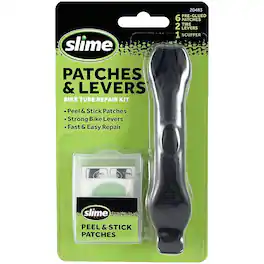 HQRP - Slime SKABS Bike Tire Repair Kit with Peel-and-Stick Patches and Tire Levers for Bicycle Tube Repairs - Multicolor