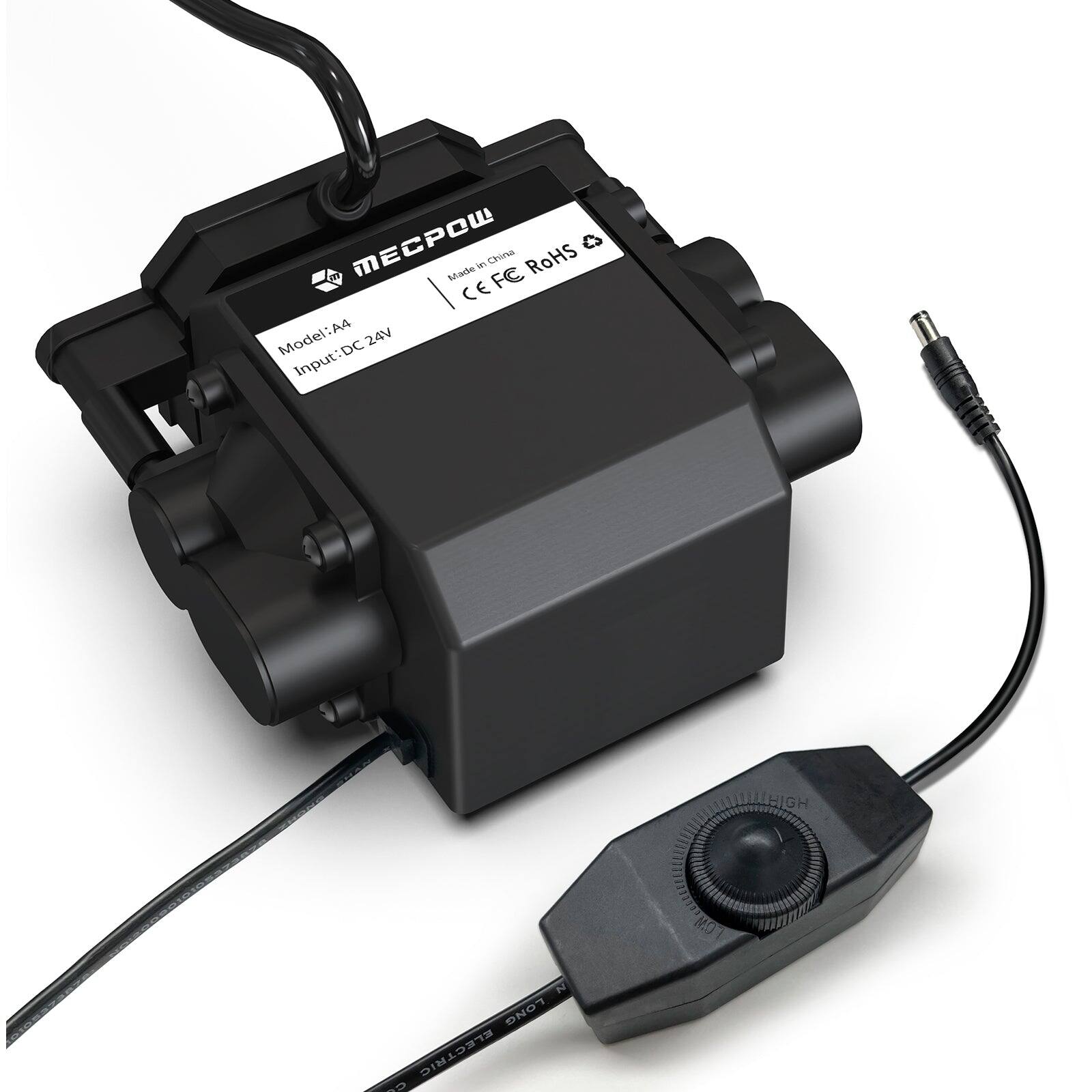 MECPow  
Made in China  
RoHS  
CE FE  
Model: A4  
Input: DC 24V  

MILHIGH  
CM RF  
ELECTRIC