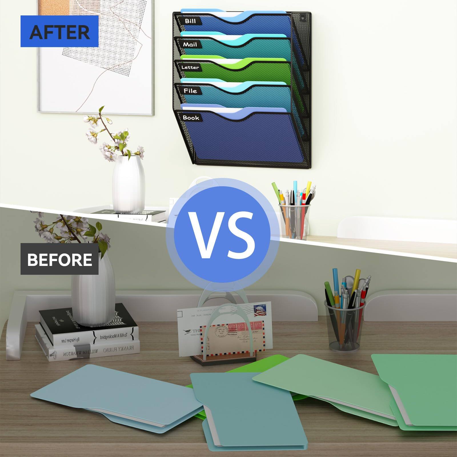 AFTER  
Bill  
Mail  
Letter  
File  
Book  

VS  

BEFORE