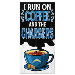 Fan Creations - Los Angeles Chargers 6" x 12" Coffee Wall Art - Multicolor