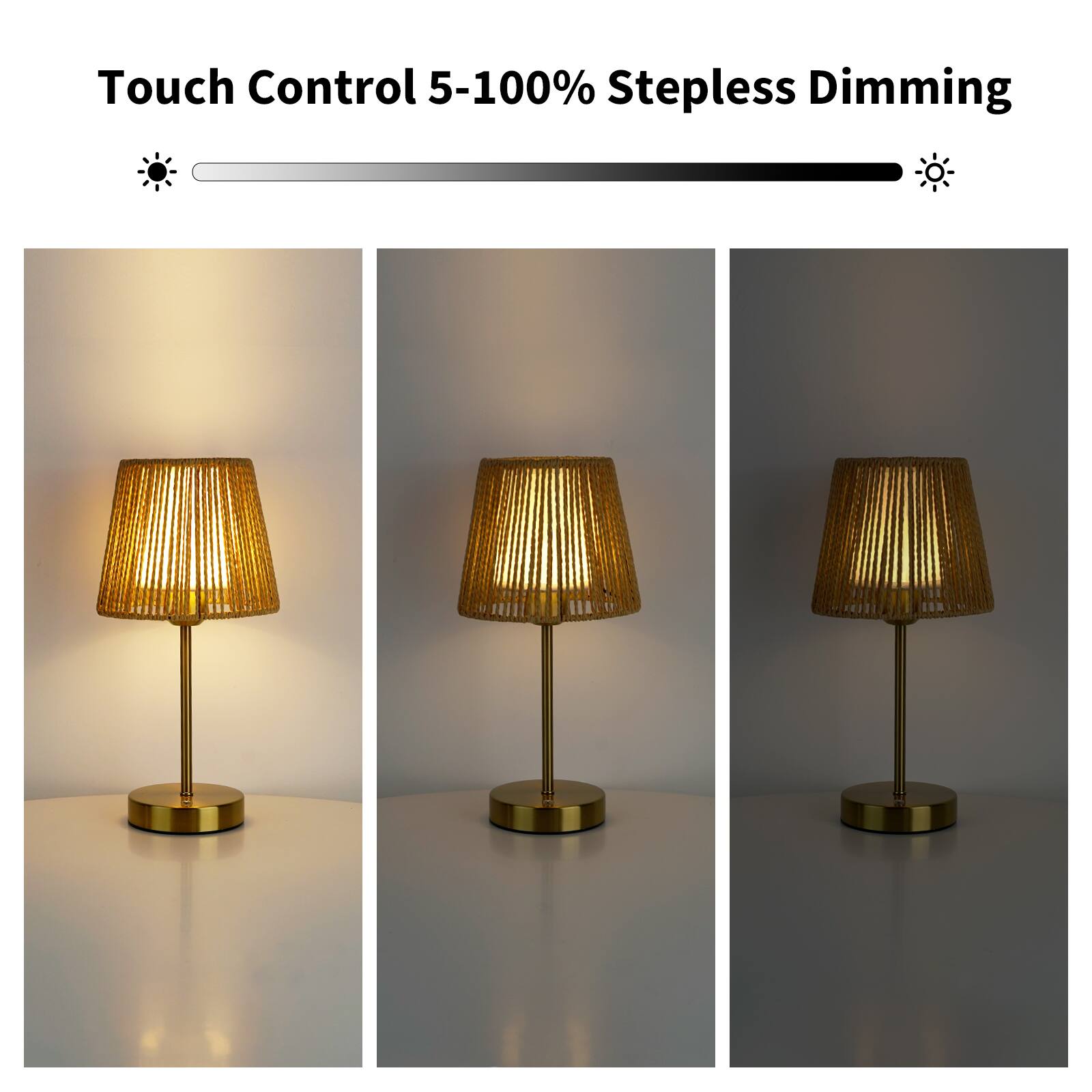 Touch Control 5-100% Stepless Dimming