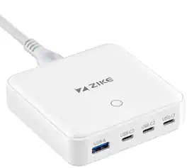 Zike - Z1810 100W GaN 4-Port Desktop Charger, Safe GaN Technology, 3 x USB-C, 1 x USB-A - White