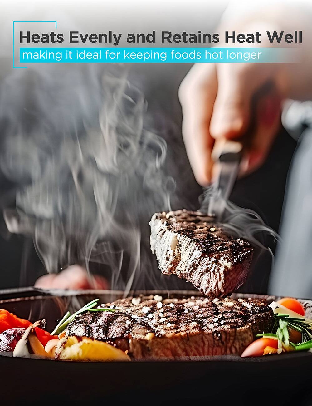 Heats Evenly and Retains Heat Well making it ideal for keeping foods hot longer