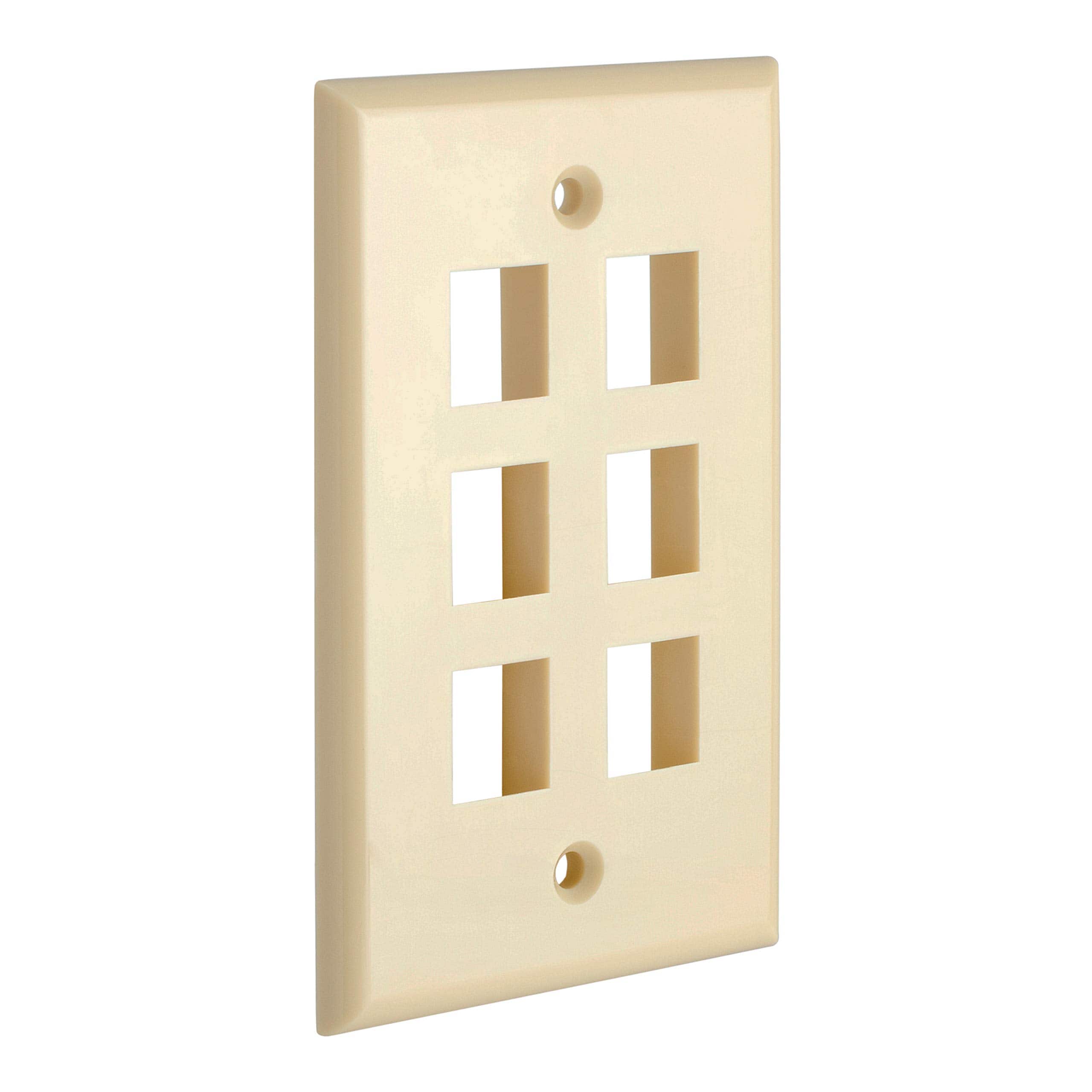 Cmple.com - Cmple - Keystone Wall Plate Cover Ethernet Wall Plates for Modular Inserts, RJ45 Keystone Jack - 6 Port - Ivory