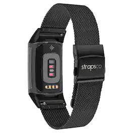 StrapsCo - Pro Mesh Strap Steel Watch Band For Fitbit Charge 6 (Short-Medium) - Black