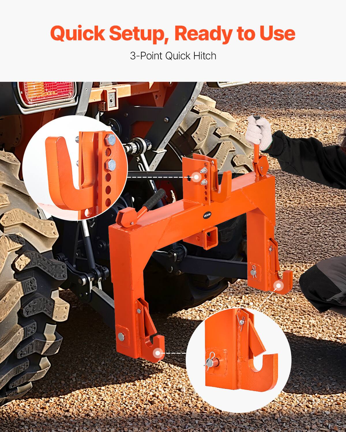Quick Setup, Ready to Use  
3-Point Quick Hitch