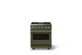 Viking - 30"W. 4 Burner Pro5S 4.7 Cu. Ft. Freestanding Sealed Dual Fuel Convection LP Range-Martini/Brushed Brass - Martini