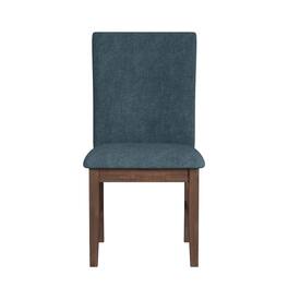 Picket House Furnishings - Veronica Dining Side Chair with Denim Blue Fabric - Walnut